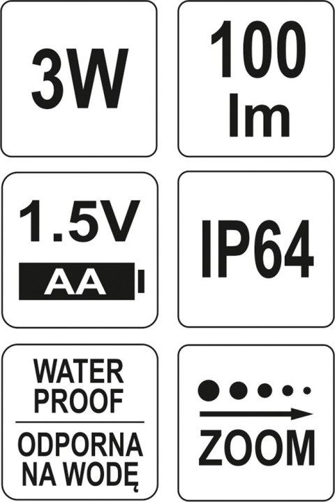 YATO METALOWA LATARKA Z DIODĄ CREE 100*25MM YATO METALOWA LATARKA Z DIODĄ CREE 100*25MM