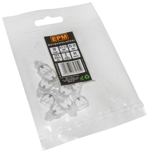 EPM SZYBKOZŁĄCZKA 2*0,5-2,5MM2 TRANSPARENTNA/BIAŁY 10 SZTUK EPM SZYBKOZŁĄCZKA 2*0,5-2,5MM2 TRANSPARENTNA/BIAŁY 10 SZTUK