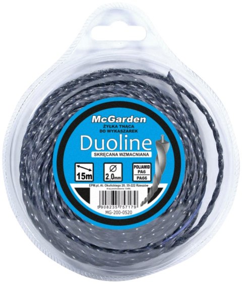 MC GARDEN ŻYŁKA DO WYKASZARKI SKRĘCANA WZMACNIANA DUOLINE 2.0MM*15 MC GARDEN ŻYŁKA DO WYKASZARKI SKRĘCANA WZMACNIANA DUOLINE 2.0MM*15
