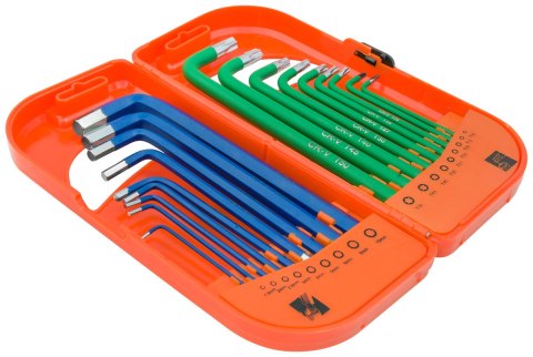 EPM KOMPLET KLUCZY TRZPIENIOWYCH HEX I TORX DŁUGIE 18 SZTUK EPM KOMPLET KLUCZY TRZPIENIOWYCH HEX I TORX DŁUGIE 18 SZTUK