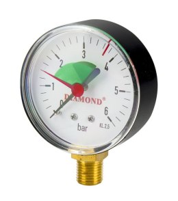 DIAMOND MANOMETR TECHNICZNY ŚR. 63MM 0-6 BAR GW 2/5