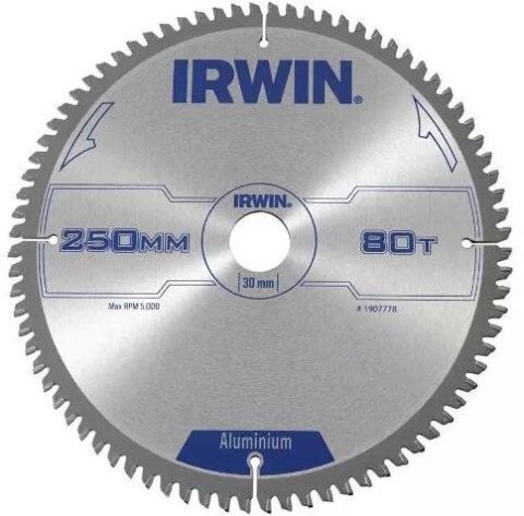 IRWIN PIŁA SPIEKOWA DO ALUMINIUM CSB 250*30MM/80T IRWIN PIŁA SPIEKOWA DO ALUMINIUM CSB 250*30MM/80T