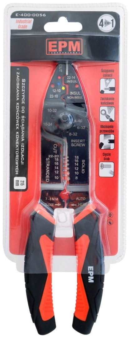 EPM SZCZYPCE ZACISKANIA KONEKTORÓW 4W1 215MM INDUSTRIAL GRADE EPM SZCZYPCE ZACISKANIA KONEKTORÓW 4W1 215MM INDUSTRIAL GRADE