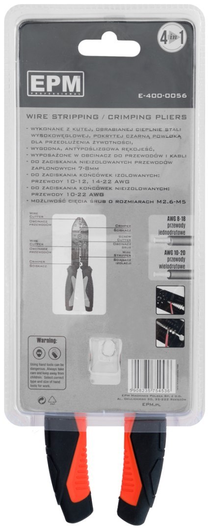 EPM SZCZYPCE ZACISKANIA KONEKTORÓW 4W1 215MM INDUSTRIAL GRADE EPM SZCZYPCE ZACISKANIA KONEKTORÓW 4W1 215MM INDUSTRIAL GRADE