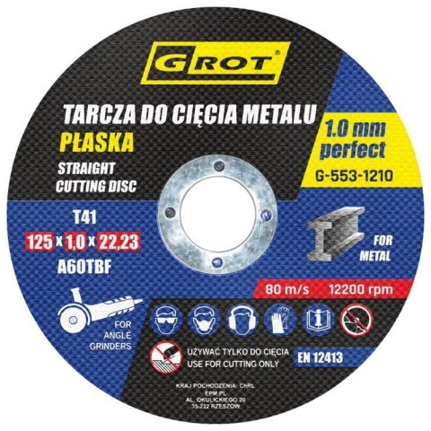 GROT TARCZA PŁASKA T1A 125*1.0*22 KOMPLET 10 SZTUK GROT TARCZA PŁASKA T1A 125*1.0*22 KOMPLET 10 SZTUK