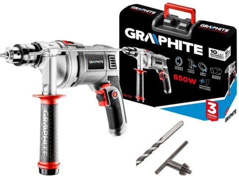 GRAPHITE WIERTARKA UDAROWA 850W UCHWYT KLUCZYKOWY 13 MM OBROTY 0-3000 GRAPHITE WIERTARKA UDAROWA 850W UCHWYT KLUCZYKOWY 13 MM OBROTY 0-3000