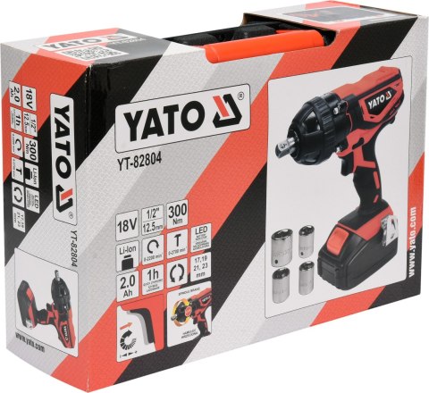 YATO KLUCZ UDAROWY 18V 1/2'' 300NM 2.0AH YATO KLUCZ UDAROWY 18V 1/2'' 300NM 2.0AH