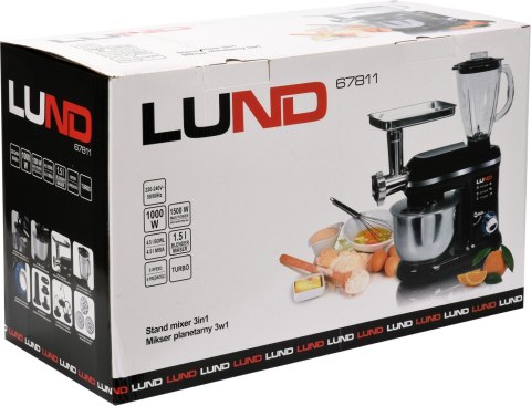 LUND MIKSER PLANETARNY 3W1 1000W 4.5L CZARNY LUND MIKSER PLANETARNY 3W1 1000W 4.5L CZARNY