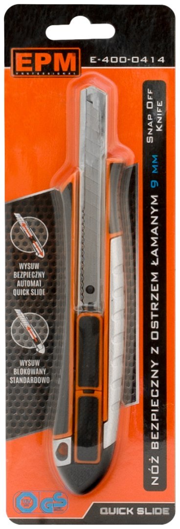 EPM NÓŻ, NOŻYK Z OSTRZEM ŁAMANYM ALUMINIOWY BEZPIECZNY 9MM EPM NÓŻ, NOŻYK Z OSTRZEM ŁAMANYM ALUMINIOWY BEZPIECZNY 9MM