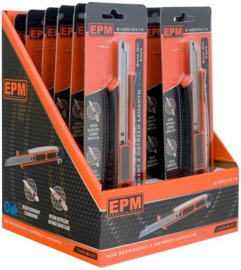 EPM NÓŻ, NOŻYK Z OSTRZEM ŁAMANYM ALUMINIOWY BEZPIECZNY 9MM EPM NÓŻ, NOŻYK Z OSTRZEM ŁAMANYM ALUMINIOWY BEZPIECZNY 9MM
