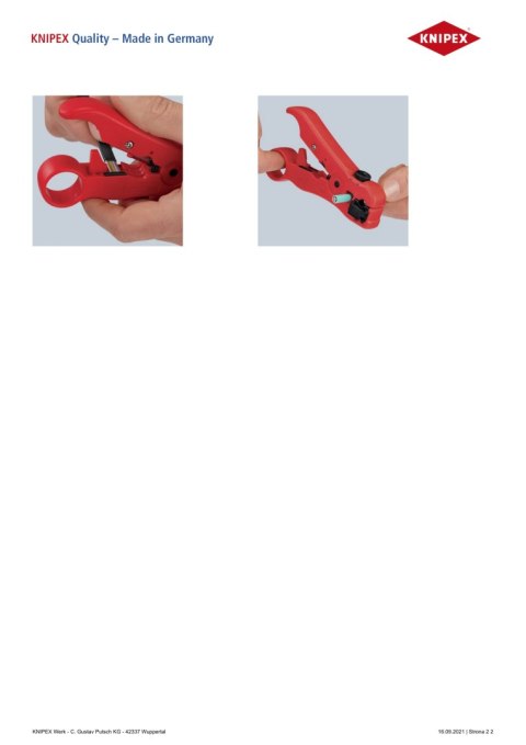 KNIPEX ŚCIĄGACZ IZOLACJI Z KABLI KONCENTRYCZNYCH I TELEINFORMATYCZN KNIPEX ŚCIĄGACZ IZOLACJI Z KABLI KONCENTRYCZNYCH I TELEINFORMATYCZN