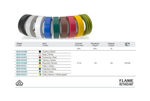 BM GROUP TAŚMA ELEKTROIZOLACYJNA 25M*19MM CZARNA BM GROUP TAŚMA ELEKTROIZOLACYJNA 25M*19MM CZARNA