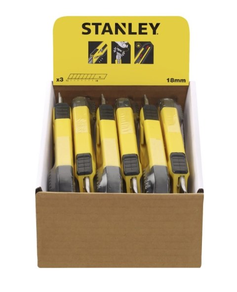 STANLEY NÓŻ PLASTIKOWY Z 3 OSTRZAMI TPR 18MM STANLEY NÓŻ PLASTIKOWY Z 3 OSTRZAMI TPR 18MM