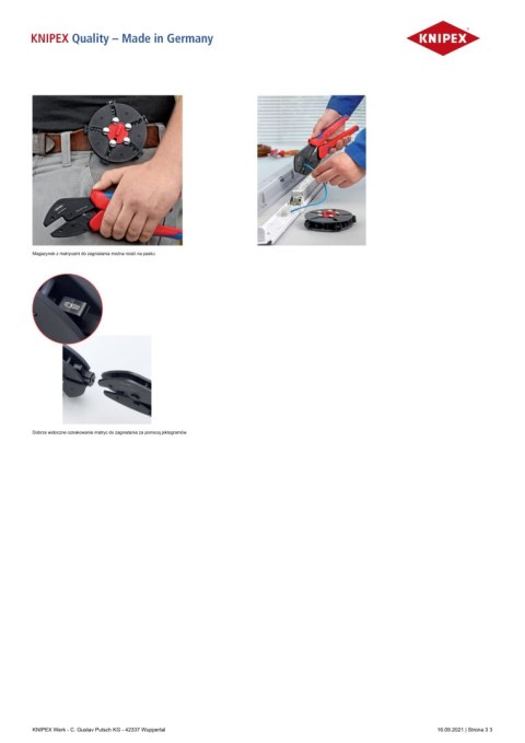 KNIPEX SZCZYPCE DO ZAGNIATANIA Z MAGAZYNKIEM I 5 MATRYC.MULTICRIMP KNIPEX SZCZYPCE DO ZAGNIATANIA Z MAGAZYNKIEM I 5 MATRYC.MULTICRIMP