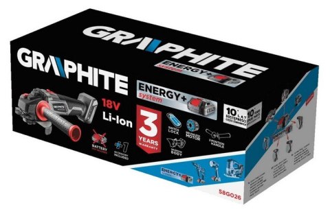 GRAPHITE SZLIFIERKA KĄTOWA BEZSZCZ.AKU.125MM ENERGY+ 18V BEZ AKUMUL. GRAPHITE SZLIFIERKA KĄTOWA BEZSZCZ.AKU.125MM ENERGY+ 18V BEZ AKUMUL.