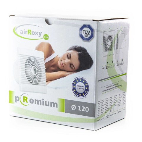 AIR ROXY WENTYLATOR ŁAZIENKOWY PREMIUM 120 PS, WYŁĄCZNIK NA KABLU AIR ROXY WENTYLATOR ŁAZIENKOWY PREMIUM 120 PS, WYŁĄCZNIK NA KABLU