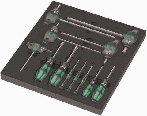 WERA WKŁADKA PIANKOWA Z WKRĘTAKAMI DO ŚRUB I WKRĘTÓW SET1, 12CZ,