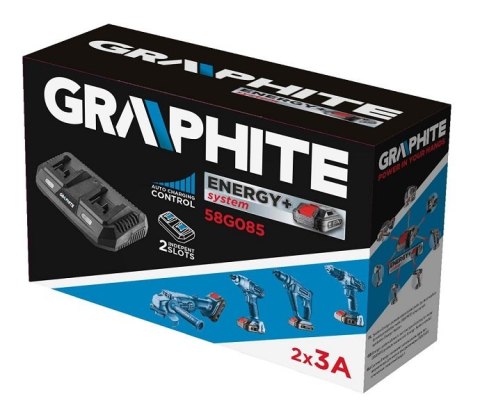 GRAPHITE ŁADOWARKA PODWÓJNA DO AKUMULATORÓW ENERGY+ GRAPHITE ŁADOWARKA PODWÓJNA DO AKUMULATORÓW ENERGY+