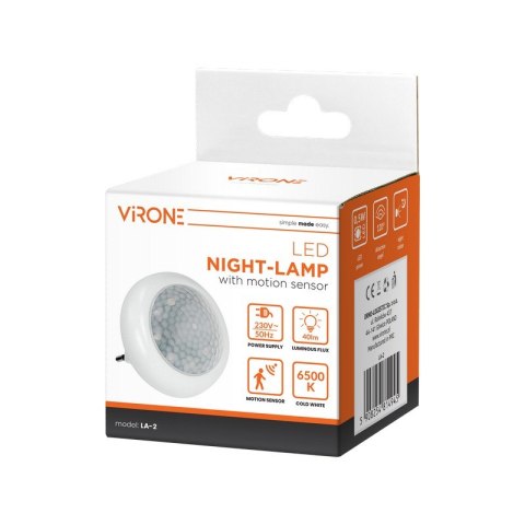 VIRONE LAMPKA NOCNA LED Z CZUJNIKIEM RUCHU I ZMIERZCHU 120ST 8XLED VIRONE LAMPKA NOCNA LED Z CZUJNIKIEM RUCHU I ZMIERZCHU 120ST 8XLED