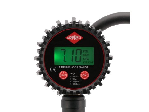 AIRPRESS PISTOLET DO POMPOWANIA Z WYŚWIETLACZEM CYFROWYM 10 BAR AIRPRESS PISTOLET DO POMPOWANIA Z WYŚWIETLACZEM CYFROWYM 10 BAR