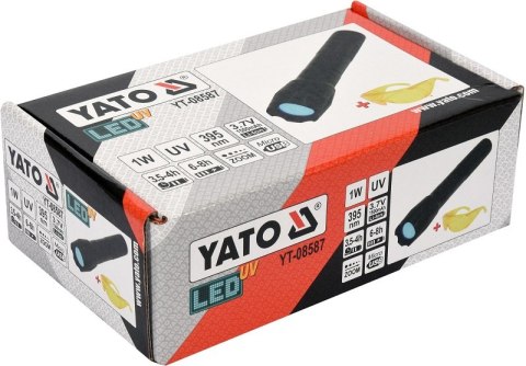 YATO ZESTAW LATARKA UV AKUMULATOROWA 1W + OKULARY YATO ZESTAW LATARKA UV AKUMULATOROWA 1W + OKULARY