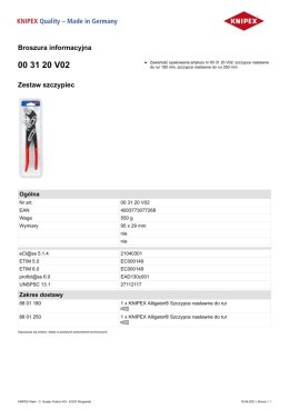 KNIPEX ZESTAW SZCZYPIEC NASTRAWNYCH DO RUR ALIGATOR 2SZT.