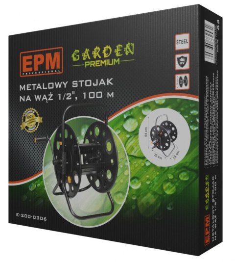 EPM ZWIJACZ NA WĄŻ 1/2 100M METALOWY EPM ZWIJACZ NA WĄŻ 1/2 100M METALOWY