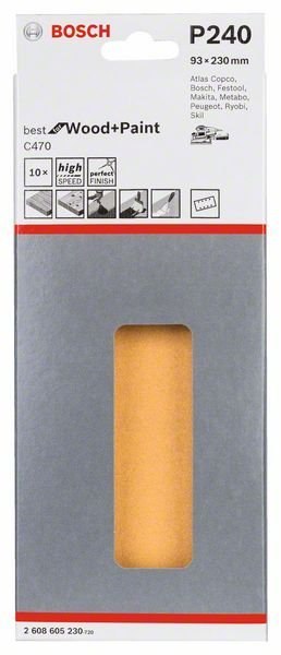 BOSCH ARKUSZE ŚCIERNE 93*230MM G240 10PC