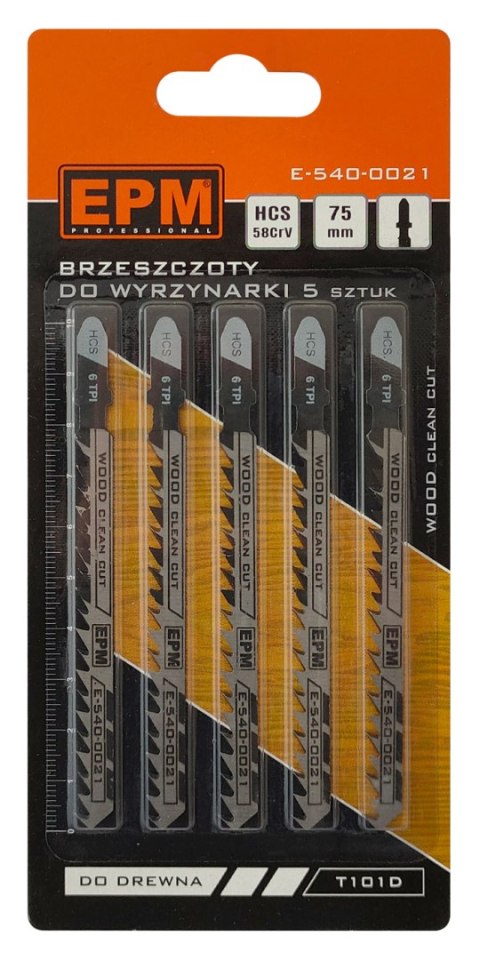 EPM BRZESZCZOT DO WYRZYNARKI 100MM 6TPI DREWNO T101D 5 SZTUK EPM BRZESZCZOT DO WYRZYNARKI 100MM 6TPI DREWNO T101D 5 SZTUK
