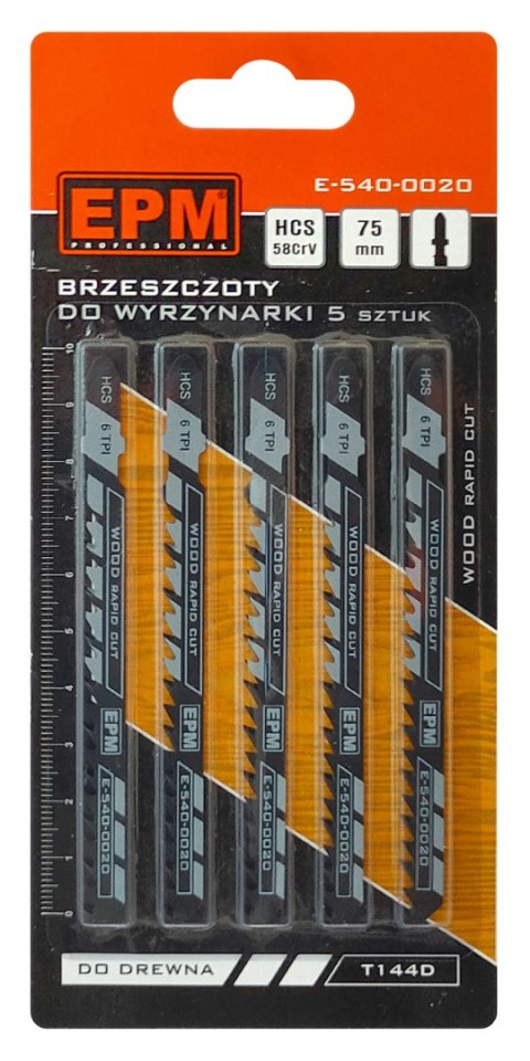EPM BRZESZCZOT DO WYRZYNARKI 100MM 6TPI DREWNO T144D 5 SZTUK EPM BRZESZCZOT DO WYRZYNARKI 100MM 6TPI DREWNO T144D 5 SZTUK