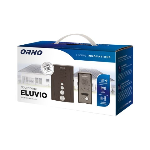 ORNO DOMOFON JEDNORODZINNY N/T BEZSŁUCHAWKOWY CZARNY ELUVIO ORNO DOMOFON JEDNORODZINNY N/T BEZSŁUCHAWKOWY CZARNY ELUVIO