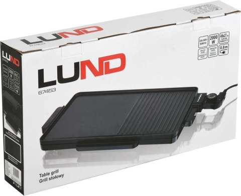 LUND GRILL ELEKTRYCZNY STOŁOWY 2000W, 49*27CM LUND GRILL ELEKTRYCZNY STOŁOWY 2000W, 49*27CM