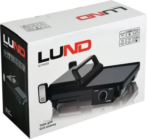 LUND GRILL ELEKTRYCZNY STOŁOWY 2W1, 2000W, 40.5*25CM LUND GRILL ELEKTRYCZNY STOŁOWY 2W1, 2000W, 40.5*25CM