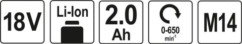 YATO MIESZADŁO DO ZAPRAW 18V 2,0AH ,ŁADOWARKA 1H YATO MIESZADŁO DO ZAPRAW 18V 2,0AH ,ŁADOWARKA 1H