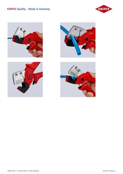 KNIPEX OBCINAK DO RUR WIELOWARSTWOWYCH I WĘŻY PNEUMATYCZNYCH 185MM KNIPEX OBCINAK DO RUR WIELOWARSTWOWYCH I WĘŻY PNEUMATYCZNYCH 185MM