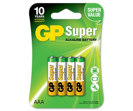 GP BATTERY BATERIA SUPER ALKALINE AAA 1.5V 4 SZTUK GP BATTERY BATERIA SUPER ALKALINE AAA 1.5V 4 SZTUK