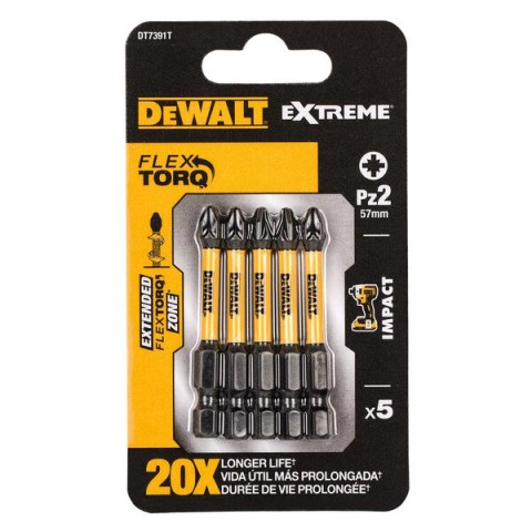 DEWALT KOŃCÓWKI WKRĘTAKOWE UDAROWE PZ2*50 TORSION 5SZT DEWALT KOŃCÓWKI WKRĘTAKOWE UDAROWE PZ2*50 TORSION 5SZT