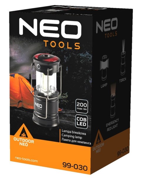 NEO LAMPA BIWAKOWA 200 LM 3XAA 3 W 1 COB LED NEO LAMPA BIWAKOWA 200 LM 3XAA 3 W 1 COB LED