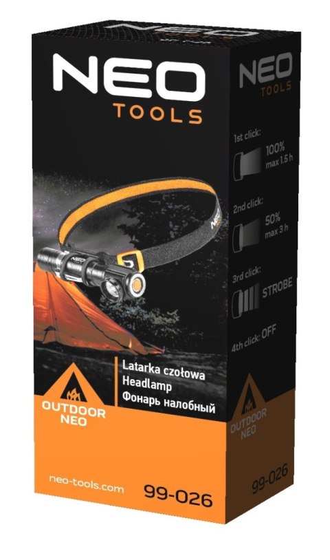 NEO LATARKA CZOŁOWA AKUMULATOROWA USB 800 LM CREE XML-T6 LED NEO LATARKA CZOŁOWA AKUMULATOROWA USB 800 LM CREE XML-T6 LED