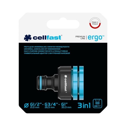 CELL-FAST PRZYŁĄCZE Z GWINTEM WEWNĘTRZNYM 1/2'', 3/4'', 1'' ERGO CELL-FAST PRZYŁĄCZE Z GWINTEM WEWNĘTRZNYM 1/2'', 3/4'', 1'' ERGO