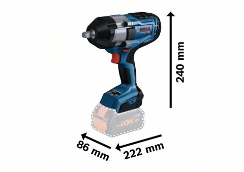 BOSCH KLUCZ UDAROWY AKUMULATOROWY 1/2' GDS 18V-1000 0*AH BOSCH KLUCZ UDAROWY AKUMULATOROWY 1/2' GDS 18V-1000 0*AH
