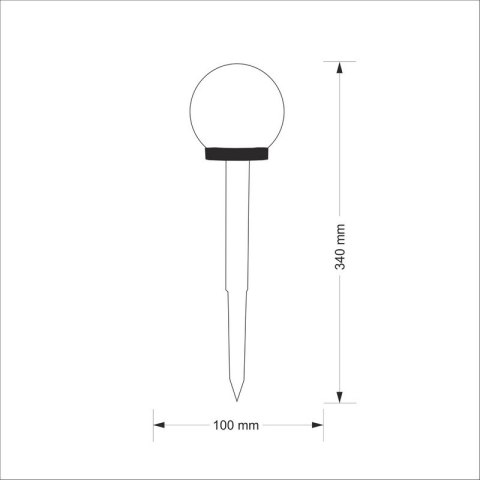 POLUX LAMPA SOLARNA 6500K LED KULA BIAŁA PLASTIK CZARNY POLUX LAMPA SOLARNA 6500K LED KULA BIAŁA PLASTIK CZARNY