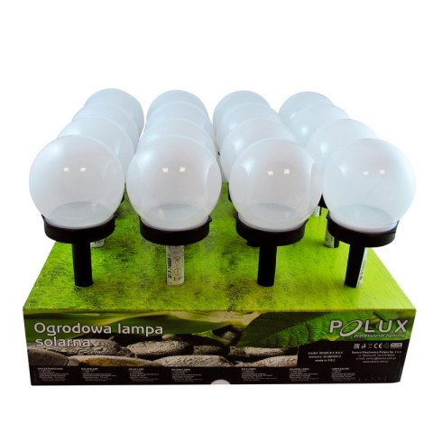 POLUX LAMPA SOLARNA 6500K LED KULA BIAŁA PLASTIK CZARNY POLUX LAMPA SOLARNA 6500K LED KULA BIAŁA PLASTIK CZARNY