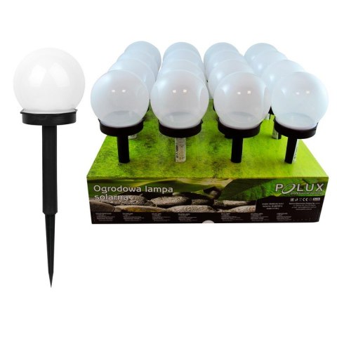 POLUX LAMPA SOLARNA 6500K LED KULA BIAŁA PLASTIK CZARNY POLUX LAMPA SOLARNA 6500K LED KULA BIAŁA PLASTIK CZARNY