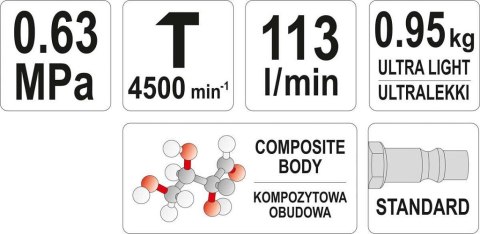 YATO MŁOTEK PNEUMATYCZNY KOMPOZYTOWY YATO MŁOTEK PNEUMATYCZNY KOMPOZYTOWY