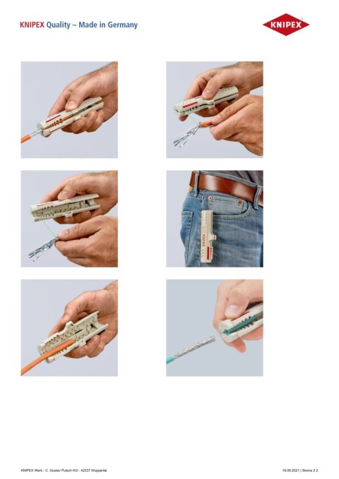 KNIPEX NARZĘDZIE DO ŚCIĄGANIA IZOLACJI Z KABLI TELEINFORMATYCZNYCH KNIPEX NARZĘDZIE DO ŚCIĄGANIA IZOLACJI Z KABLI TELEINFORMATYCZNYCH