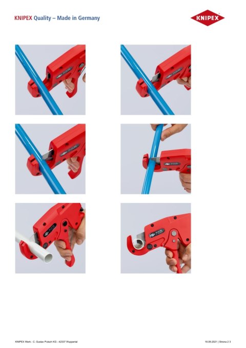 KNIPEX OBCINAK DO RUR Z TWORZYWA I INSTALACJIELEKTR.185MM KNIPEX OBCINAK DO RUR Z TWORZYWA I INSTALACJIELEKTR.185MM