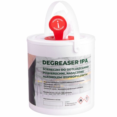 SONEX ŚCIERECZKI SONEX DEGREASER IPA, WIADERKO 120 LISTKÓW SONEX ŚCIERECZKI SONEX DEGREASER IPA, WIADERKO 120 LISTKÓW