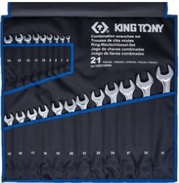 KING TONY ZESTAW KLUCZY PŁASKO-OCZKOWYCH 6-32MM 21CZ., ETUI