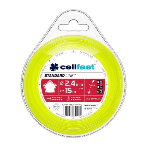 CELL-FAST ŻYŁKA DO WYKASZARKI GWIAZDKA 2.4MM 15M CELL-FAST ŻYŁKA DO WYKASZARKI GWIAZDKA 2.4MM 15M